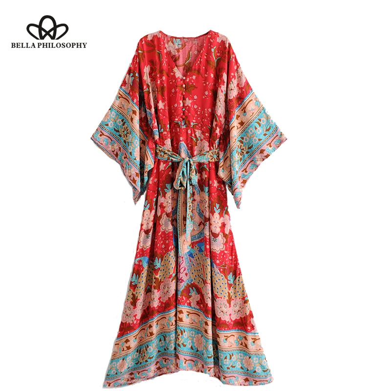 Женское платье с поясом Bella Philosophy летняя Дамская цветочным принтом треугольным