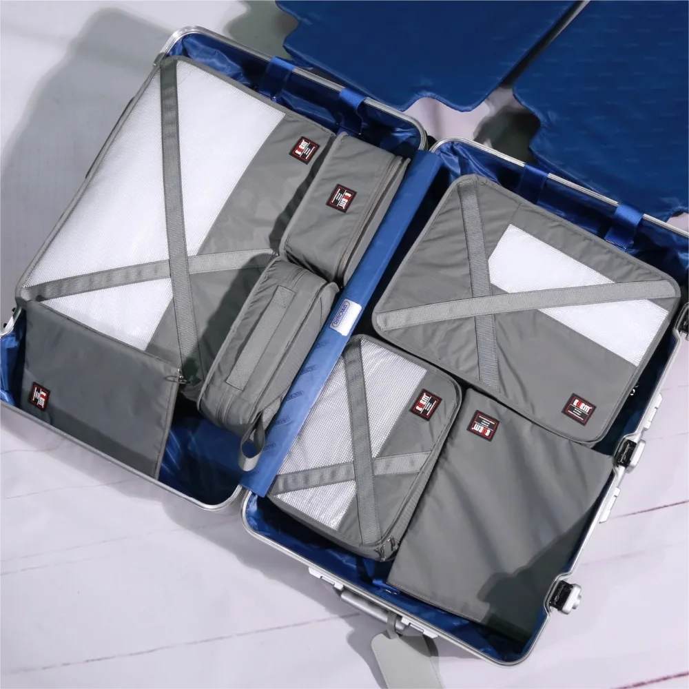 Набор из 7 упаковочных кубиков для путешествий чемоданов одежды белья сумок