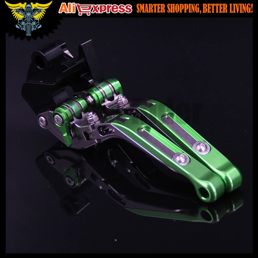 Зеленый и Титан ЧПУ Регулируемая мотоциклов сцепные рычаги для Kawasaki ZX6R/636 ZX 6R 2007