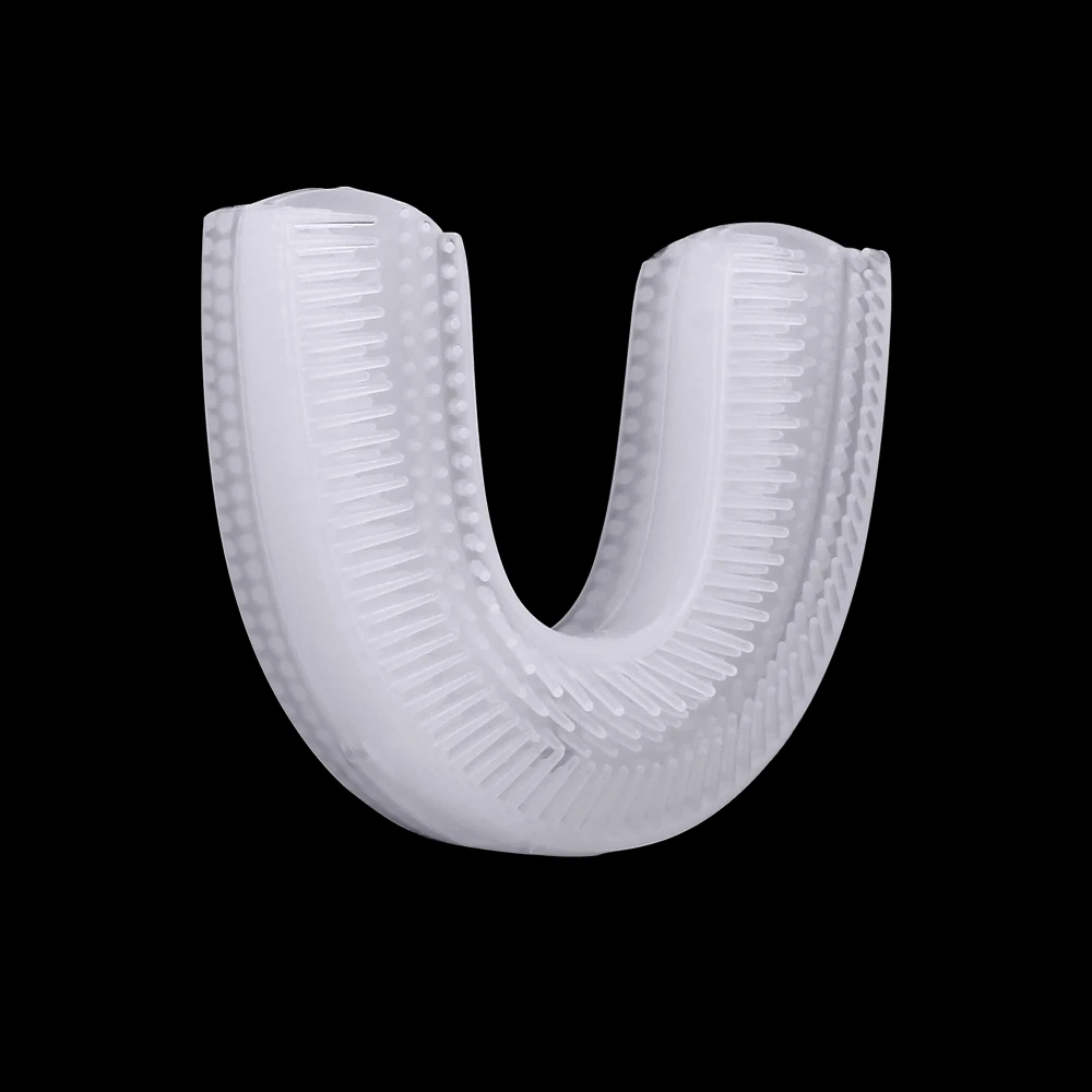 1 replacement head Автоматическая электрическая звуковая зубная щетка с углом поворота 360 градусов, u-образная зубная щетка с 4 режимами, перезаряжаемая USB, синий холодный светильник, отбеливание зубов, для взрослых - Цвет: 1 replacement head