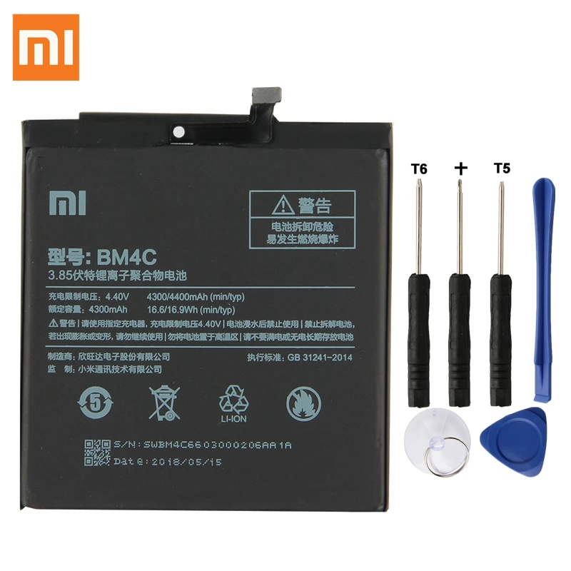 Оригинальный сменный аккумулятор для Xiaomi Mix Mi BM4C натуральная батарея телефона 4400
