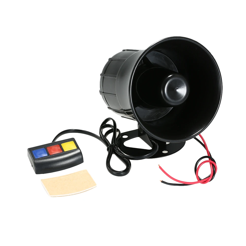 DC 12V 3 Tone Sounds Loud Horn Speaker Emergency Amplifier Hooter Security Warning Siren Horn For Car Motorcycle Truck Boat