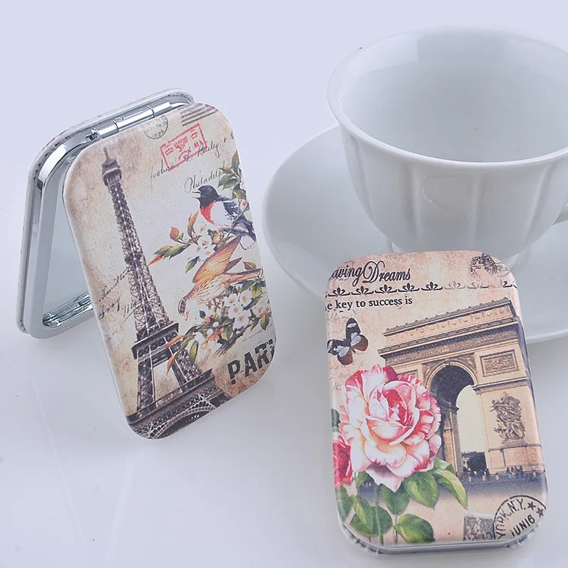 

Creative PU leather mirror leather mirror Tower UK portable folding mirror