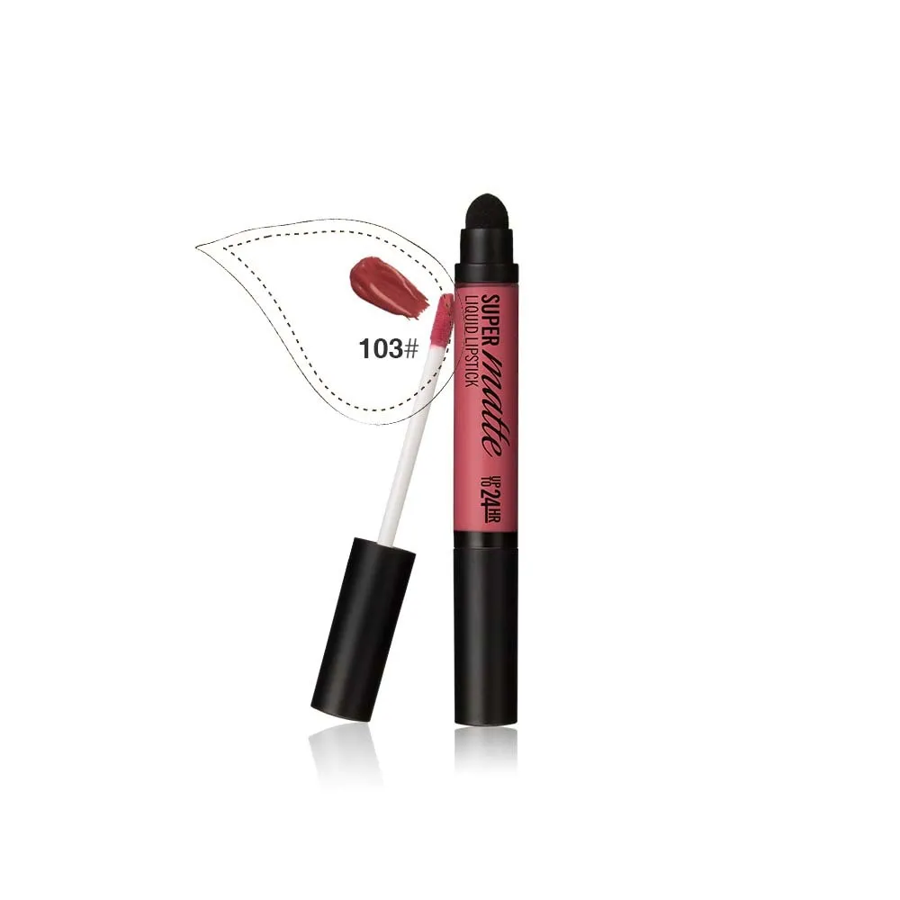 103 MENOW Brand Perfect Beauty Longlasting Matte Lip Gloss With Sponge Tip Lip Stick effect Lip Gloss L506 - Цвет: 103