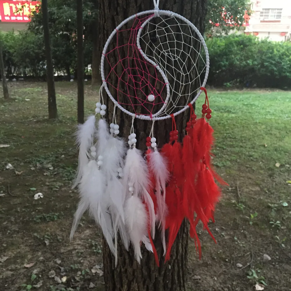 New fashion jewelry Hot chinese kungfu Tai Chi Dreamcatcher Wind Chimes Indian Style Feather Pendant Dream Catcher Gift | Дом и сад