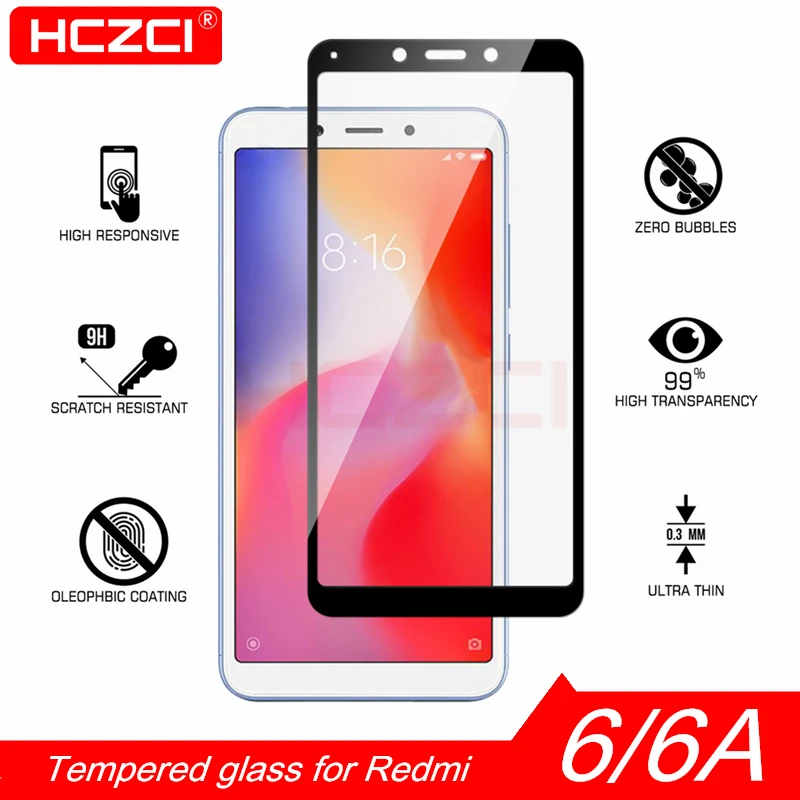 Redmi 6 6A Защитное стекло для Xiaomi закаленное HCZCI Высокое качество 2.5D 9H HD полное