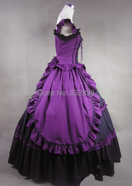 

Customizable Black and Purple Gothic Victorian Dress Stage Dresses Vintage Dress