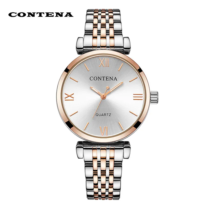 Contena роскошные часы Buniness Стразы полностью стальные женские кварцевые Saati Montre Femme