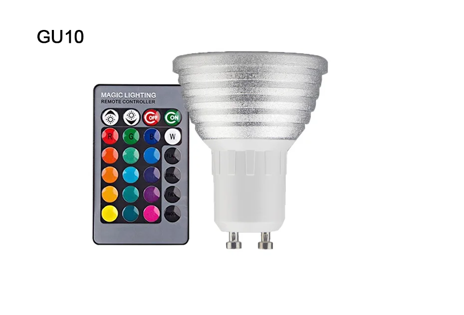 Цветная(RGB светодиодный лампы E27 E14 3 W 16 Цвет RGB Волшебная осветительная лампа 85-265 V 110 V 220 V прожектор красного, зеленого, синего цвета с пультом дистанционного управления Управление