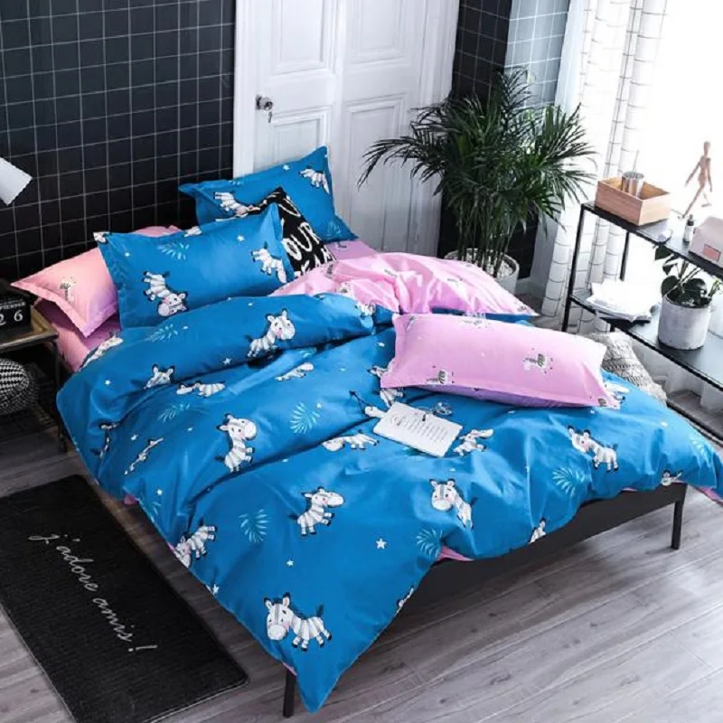 4 шт. пододеяльник простыня домашние наволочки комплект постельного белья полная