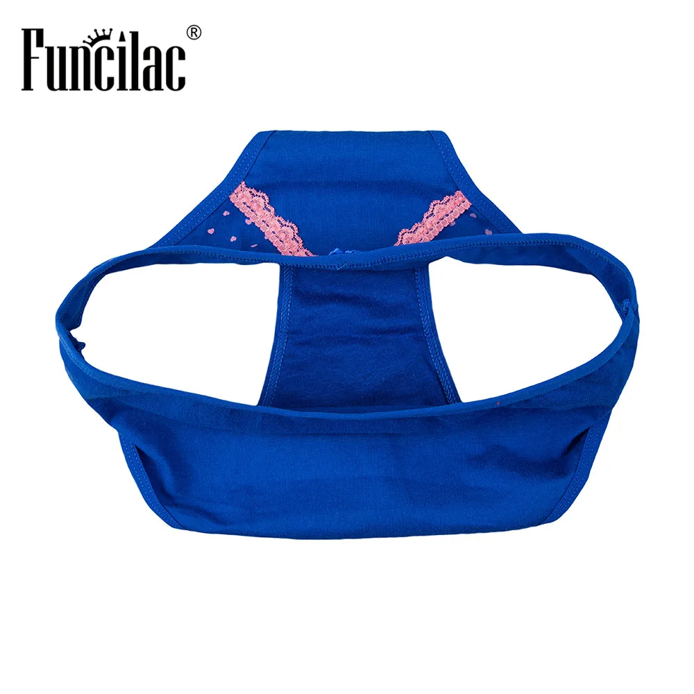 FUNCILAC женское нижнее белье хлопок Бесшовные трусики кружева сердце лук дамы трусы