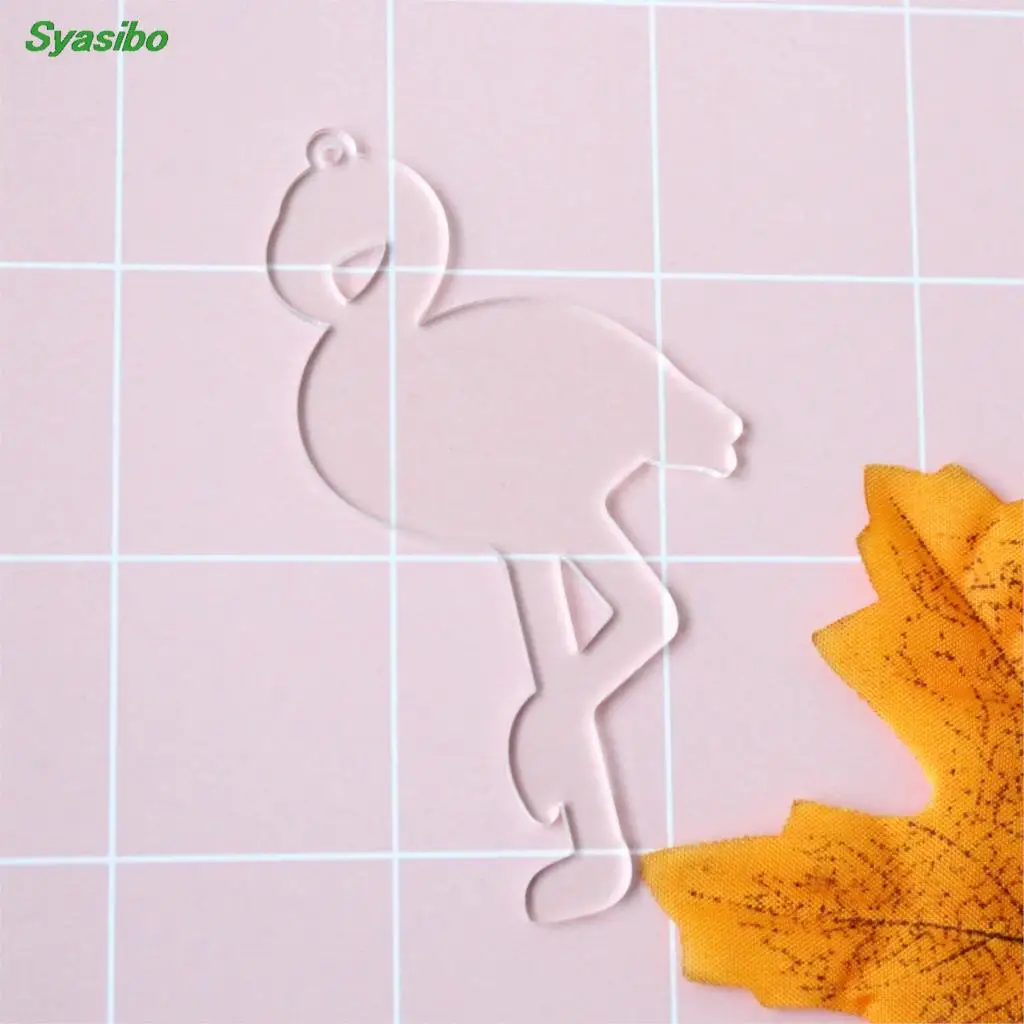 1. 5 дюймов/3 дюйма Фламинго брелки акриловые прозрачные/черные/зеркальные для