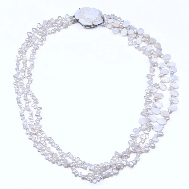 2016 Очаровательная Жемчужина в стиле барокко красивая Цветочная форма ожерелье с