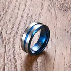 Мужское кольцо из карбида вольфрама Mprainbow, черное обручальное кольцо с голубой линией, внутреннее ювелирное изделие