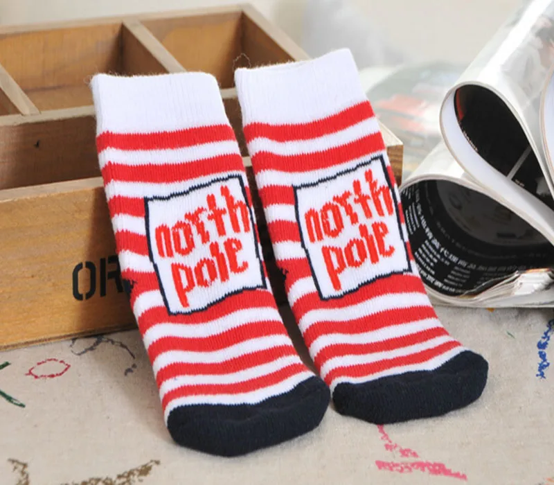 Носки утепленные для новорожденных девочек на возраст 5 24 месяца снежинка Санта