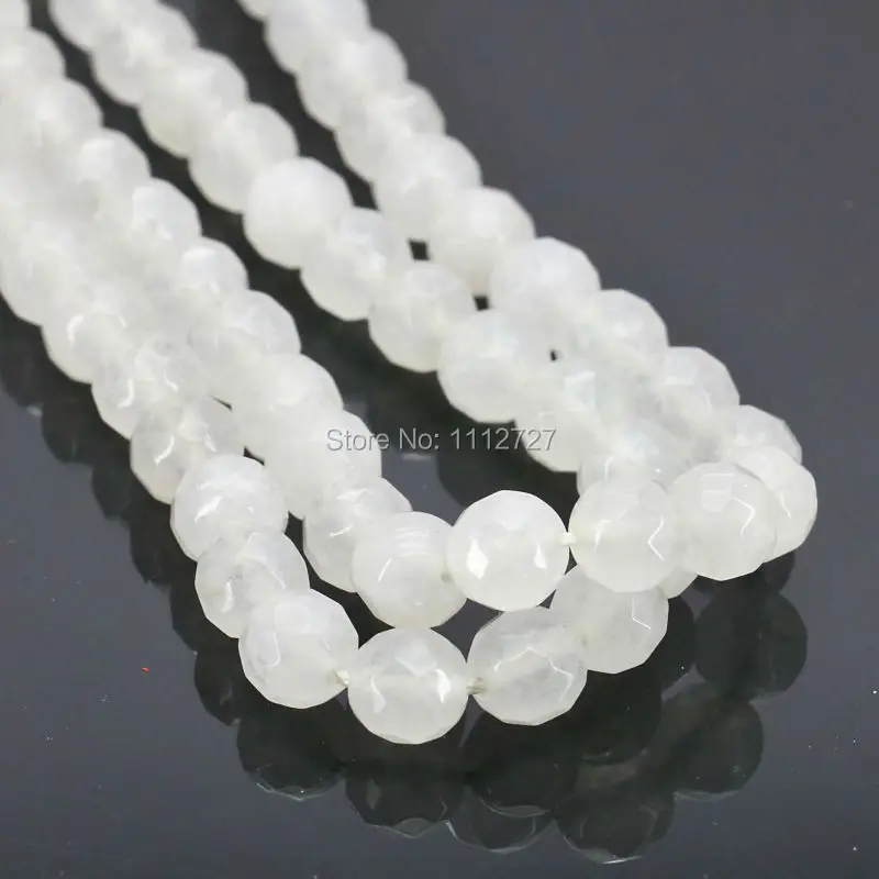 Элегантные белые свободные бусы из халцедона круглые Howlite DIY ограненный