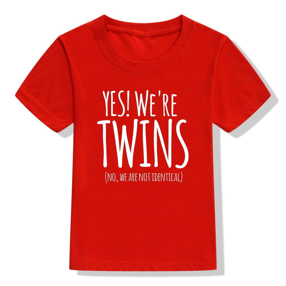 Детские футболки с надписью Yes We Are Twins летние топы для мальчиков новые детские