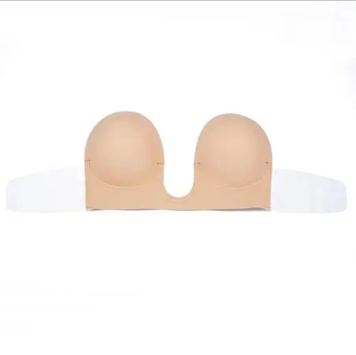 Khaki unwrapped Dimliannle бюстгальтер с эффектом пуш ап бюстгальтеры без бретелек платье Свадебная вечеринка клейкий самоклеящийся силиконовый бюстгальтер дышащие Глубокий U бюстгальтер - Цвет: Khaki unwrapped