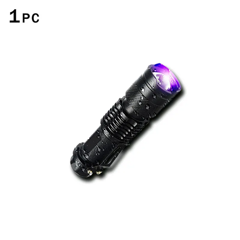 1pcs Горячий Светодиодный УФ-светильник, мощный фонарь 365 нм мм, черный светильник с длиной волны, фиолетовая лампа, светильник для вспышки, алюминиевый светильник Torcia Linterna - Испускаемый цвет: 1pcs