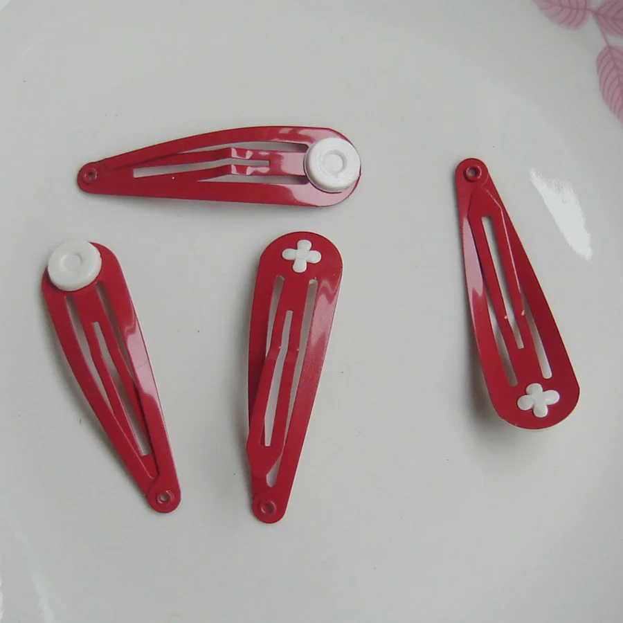 Red hair clips 10 шт. 5,0 см металлические заколки для волос DIY детский бант для волос простые заколки без никеля без свинца - Цвет: Red hair clips