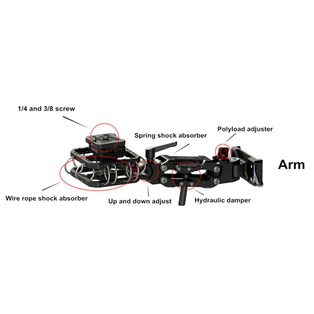 Ручной 3 осевой стабилизатор Hontoo Arm Gimbal vest steadicam Rig нагрузка 5 кг для DSLR DJI ROIN S Zhiyun Crane