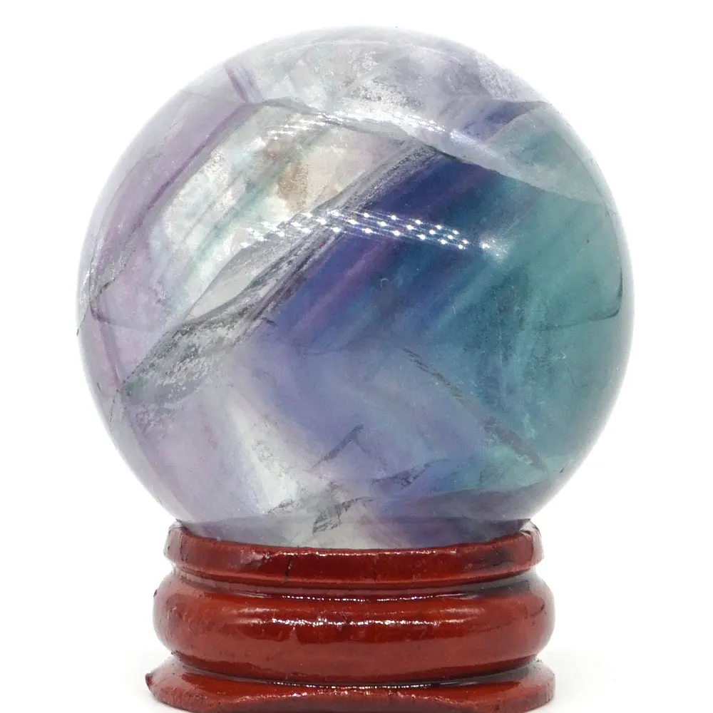 Шар из натурального флюорита натуральный минеральный кварц сфера для массажа