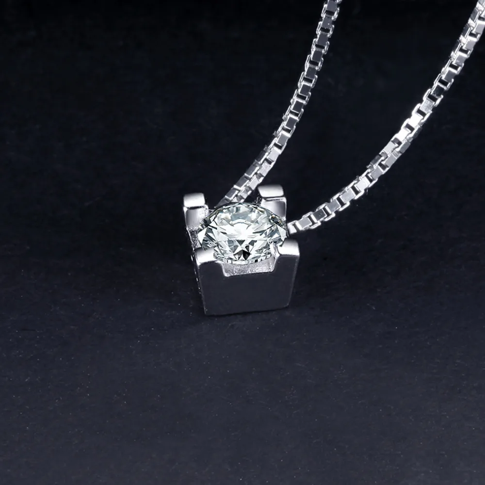 JewelryPalace круглый 0.6ct Solitaire кулон реального 925 серебро Модные украшения для Для