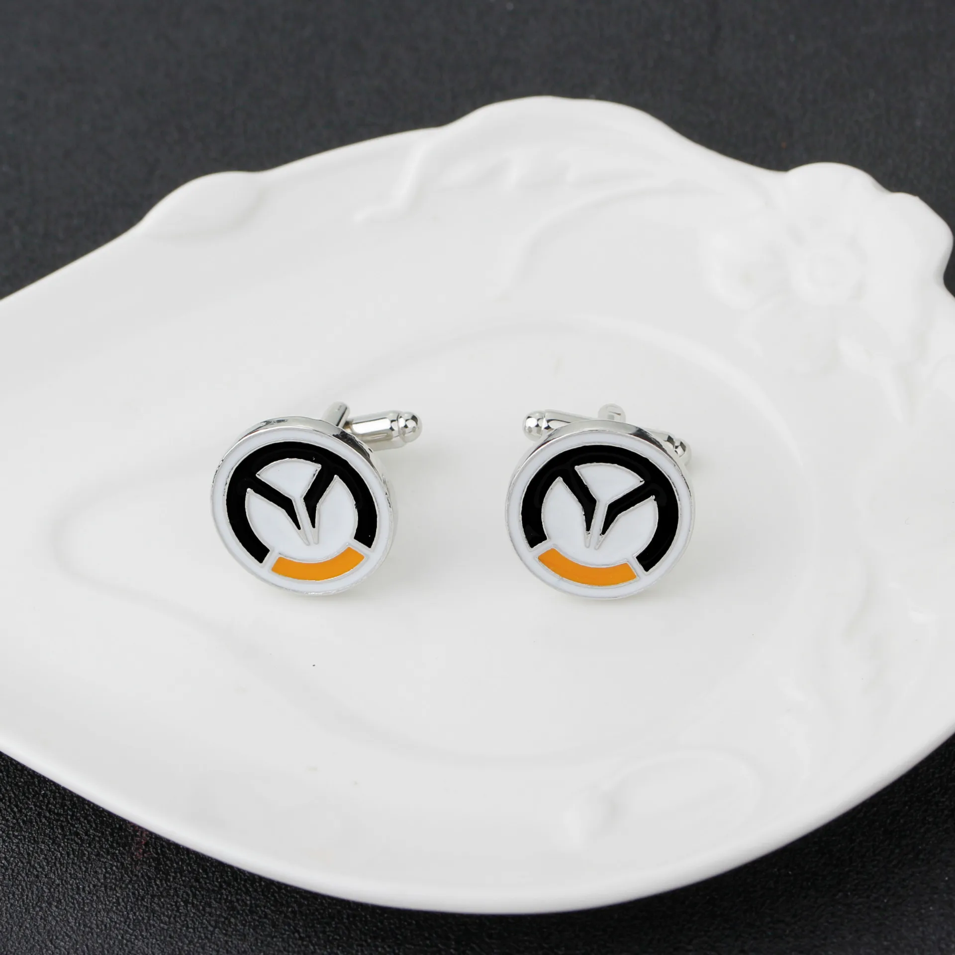 Модные патруля запонки для Для мужчин подарок игры OW логотип мода печатных