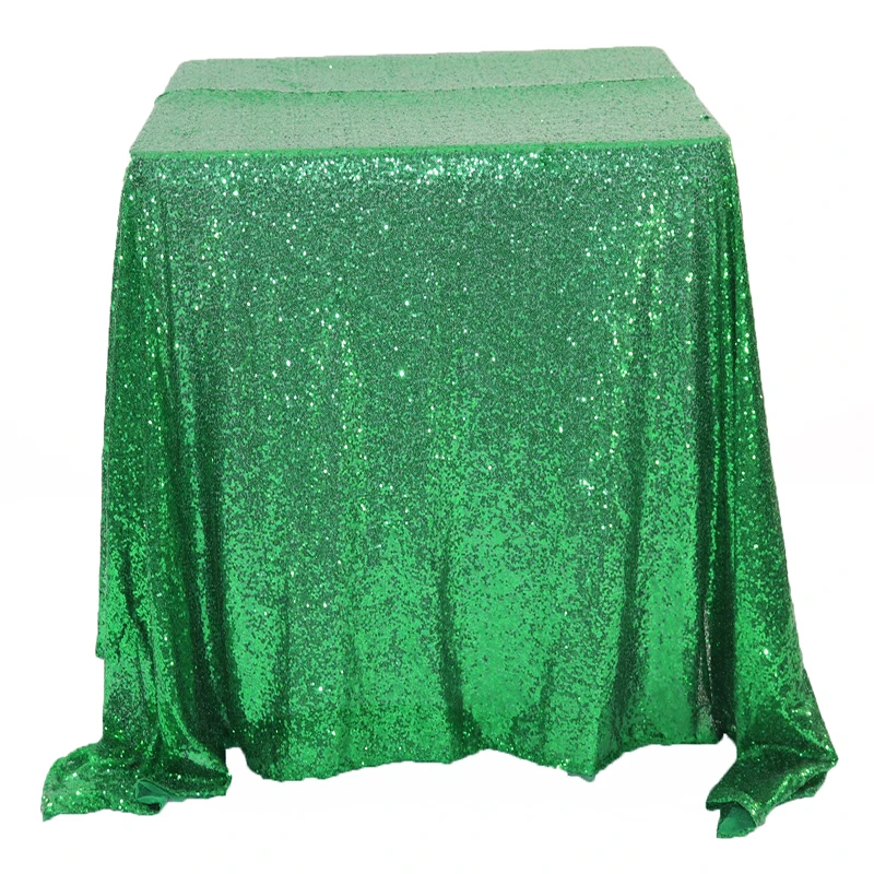 Высококачественная зеленая блестящая скатерть с блестками для домашнего