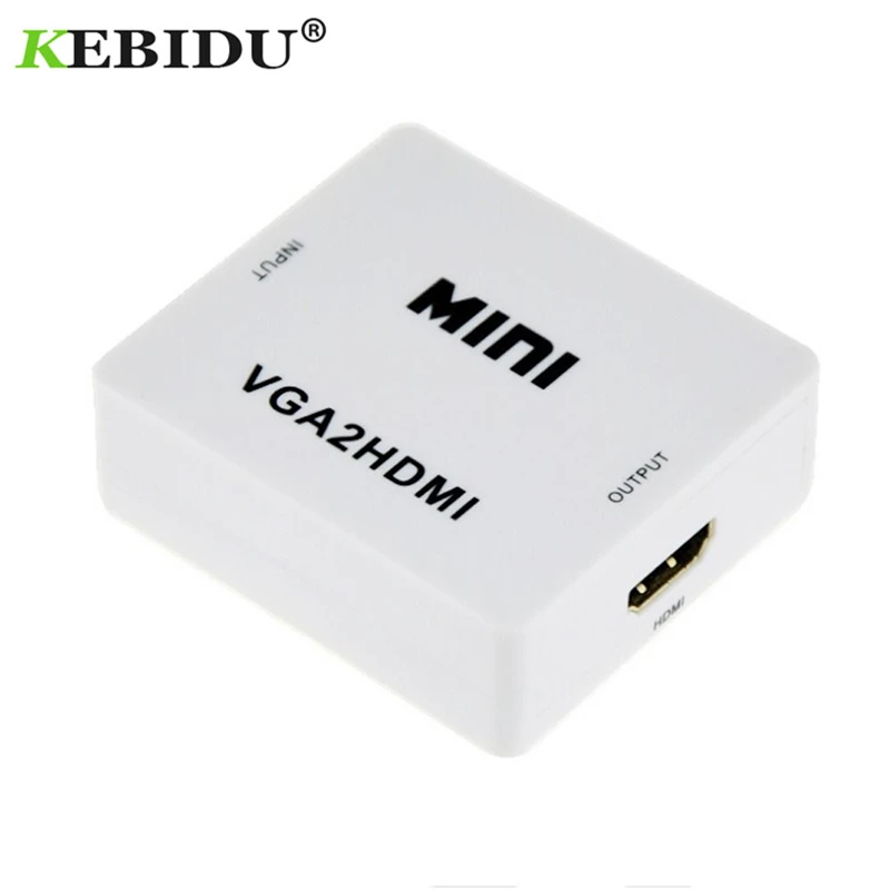 Разъем адаптера kebidu 1080P для проектора ПК ноутбука HDTV с HDMI2VGA конвертером Mini VGA