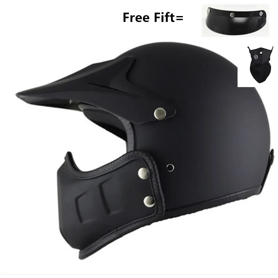 Винтажный moto cross moto rcycle шлем Ретро Кафе Racer Vespa открытое лицо каск полное лицо casco moto модульный Мото шлем в горошек - Цвет: 1 without mask