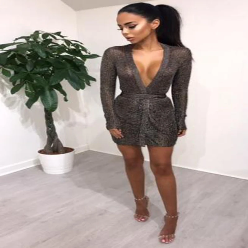 2018 Женская Новая мода сексуальный v-образный вырез Твердые Пояса с длинным