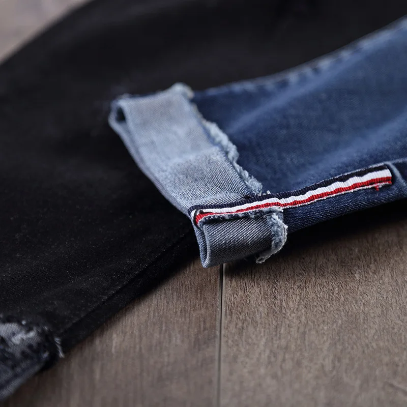 

Stretch Woman Summer Capris Denim Jeans Pencil Pants Plus Size Female Skinny Jeans Trousers Ripped Hole Jeans Femme Pantalon D24