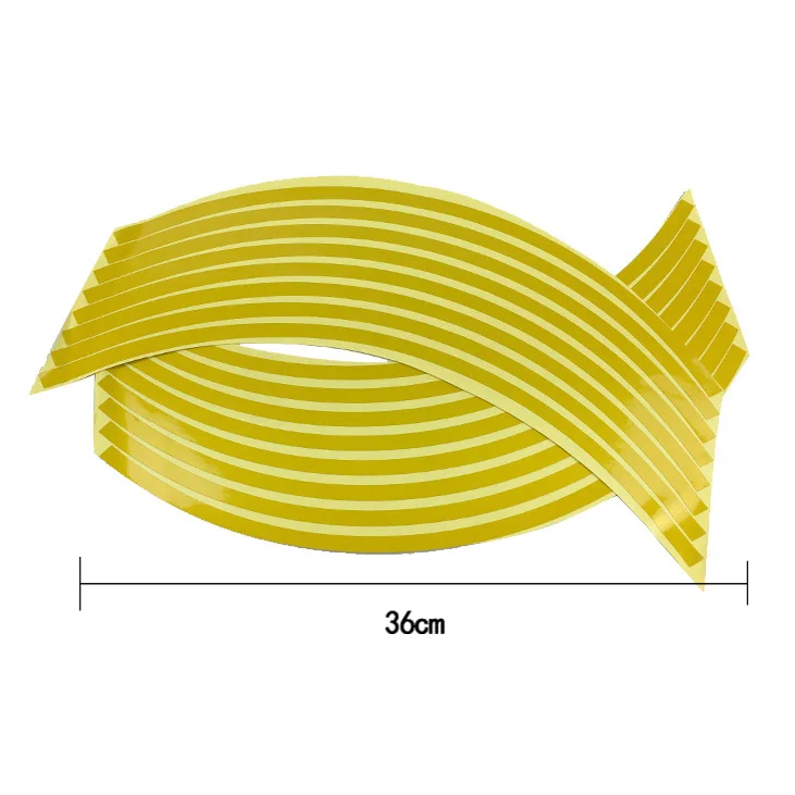 yellow 16 шт., светоотражающие наклейки на колеса для мотоцикла, велосипеда, светоотражающие наклейки, лента для обода колеса, наклейка на велосипед, мотоцикл, мото наклейка, s, Стайлинг автомобиля - Цвет: yellow