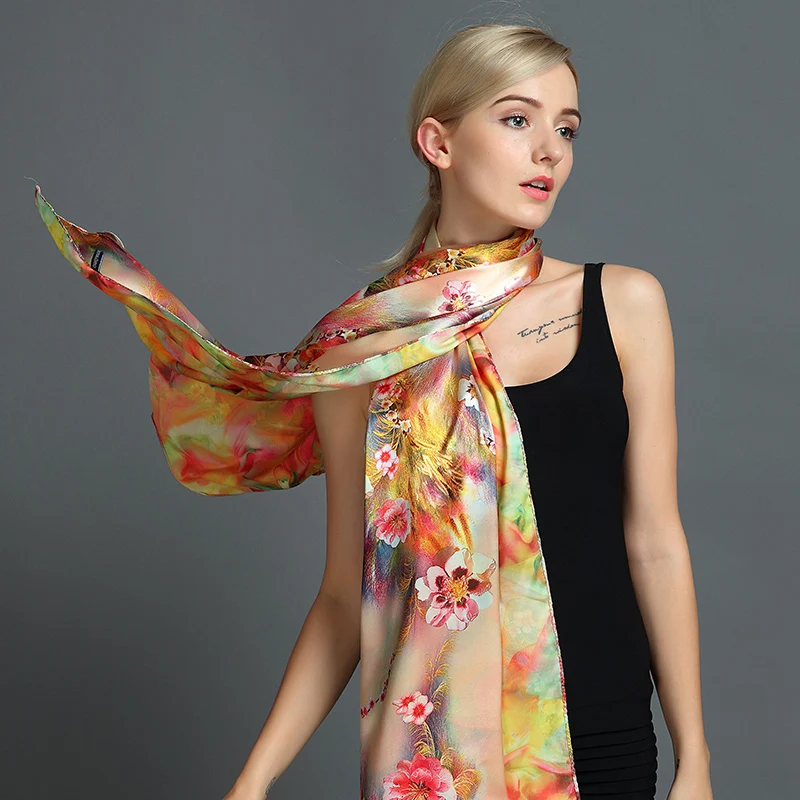 [FEILEDIS] 2017 шелковый шарф модная женская шаль многоцелевой двухсторонний сменный