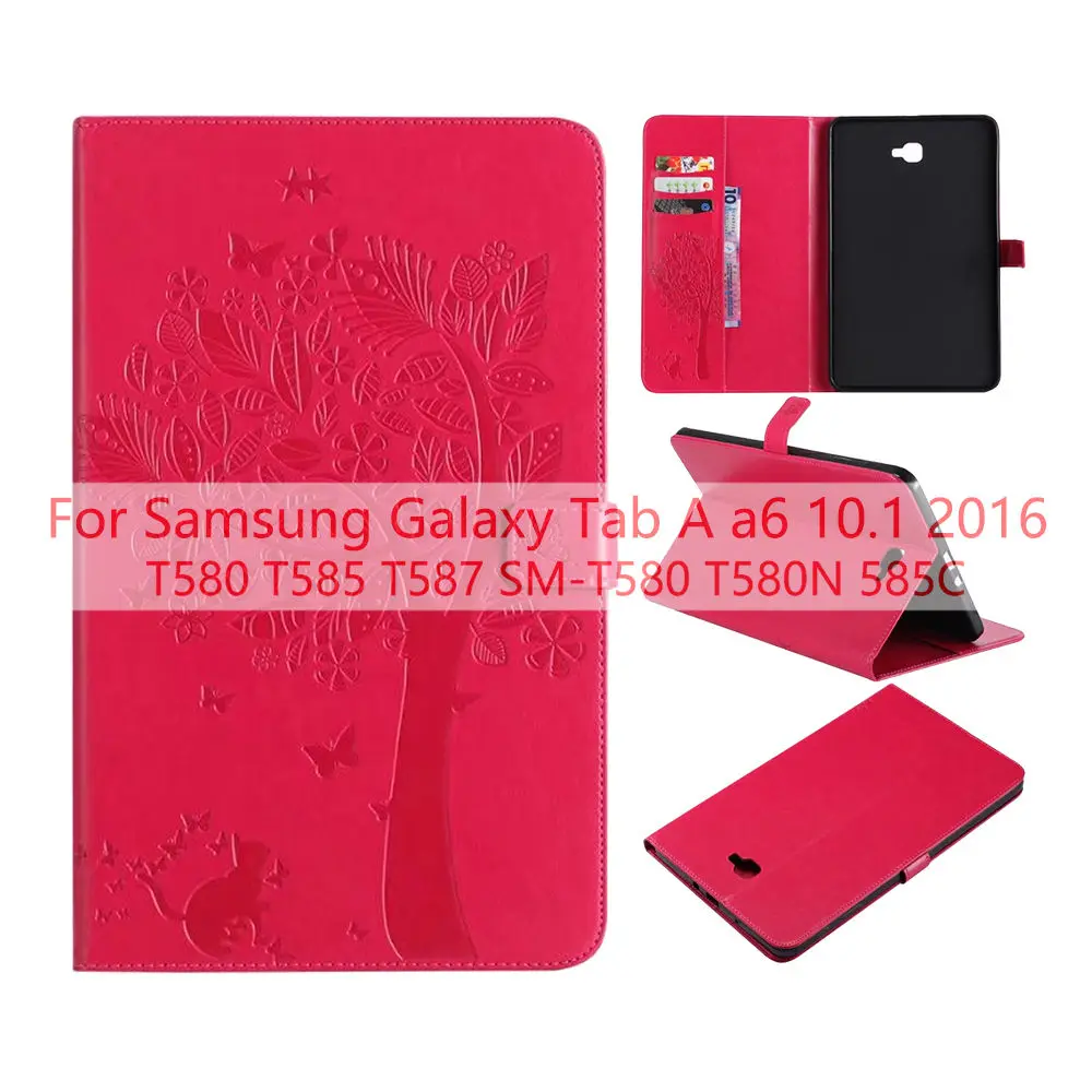 Red Роскошный чехол для samsung Galaxy Tab A A6 10,1 T585 T580 T580N чехол для Galaxy Tab A A2 10,5 дюймов T590 T595 T597 Funda - Цвет: Red