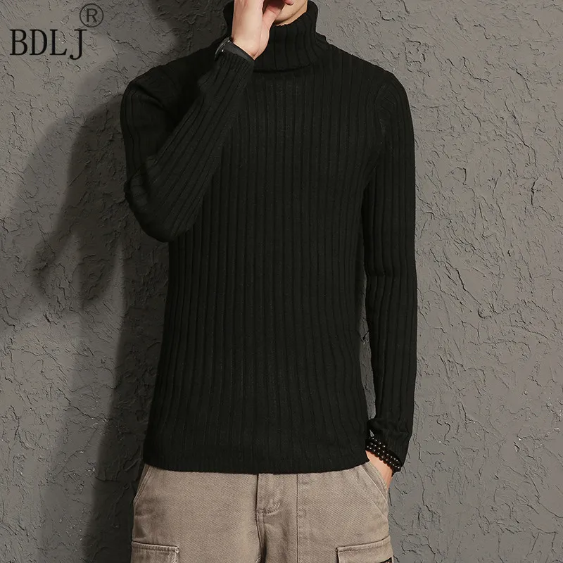 Осенний и зимний толстый теплый кашемировый свитер для мужчин водолазка