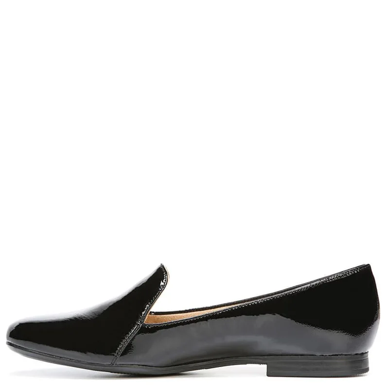 Черные лоферы на плоской подошве с закругленным мысом женские весенние офисные