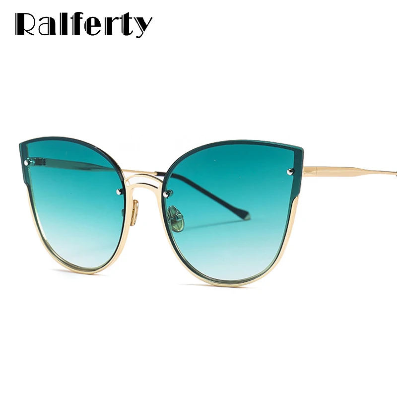 Ralferty 2018 элегантные женские солнцезащитные очки кошачий глаз UV400 большие для