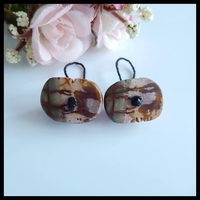 Набор женских серег Пикассо из натурального драгоценного камня 19x14x9 мм 7 4 г |