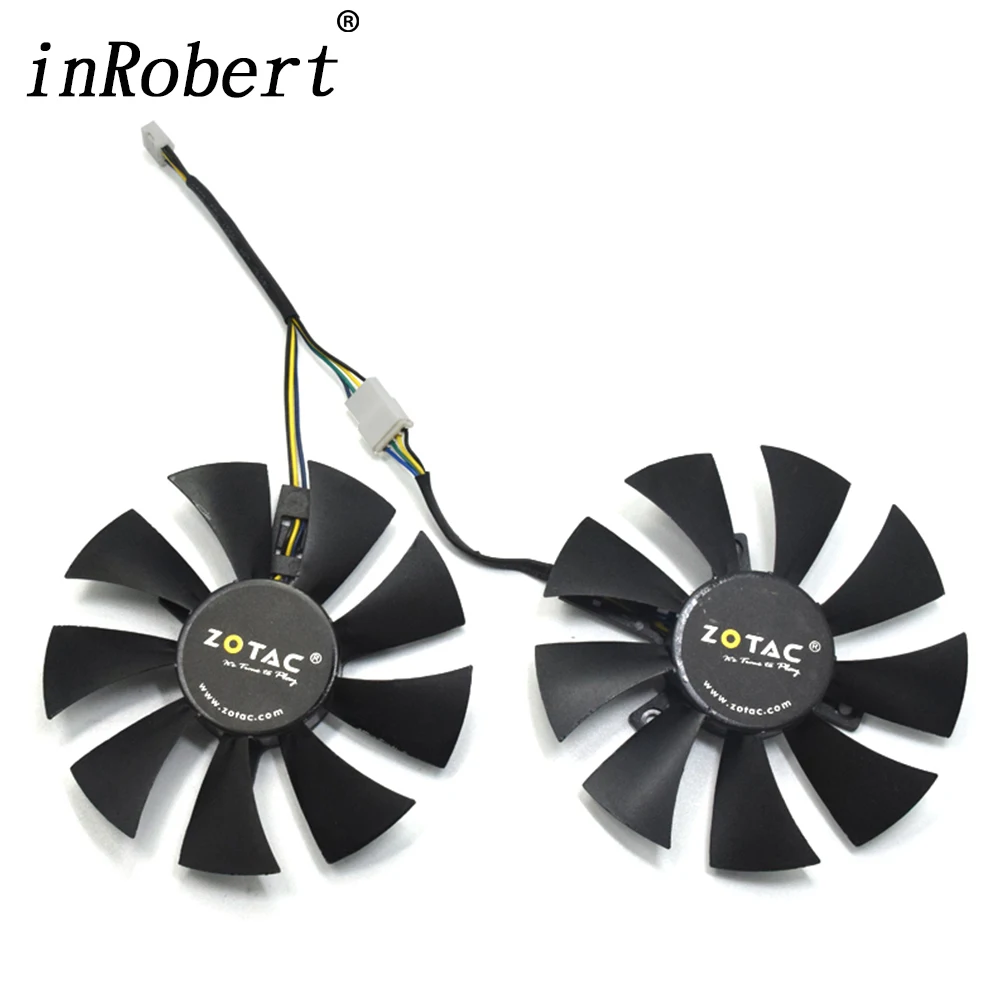 

Новый вентилятор охлаждения для графической карты ZOTAC GTX 1070 MINI GTX 1070MI VGA, 2 шт./лот, 85 мм, 4 контакта, 12 В постоянного тока, сменный вентилятор охл...