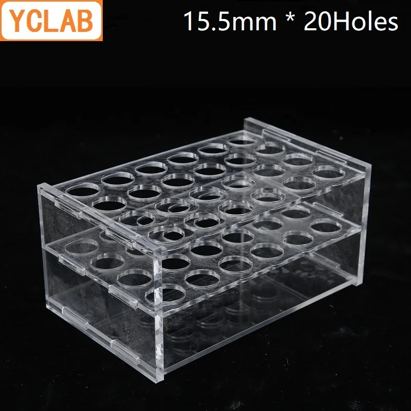 

YCLAB 15.5mm * 20Holes Test Tube Rack Acrylic Organic Glass PMMA Polymethyl Methacrylate Laboratory Chemistry Equipment
