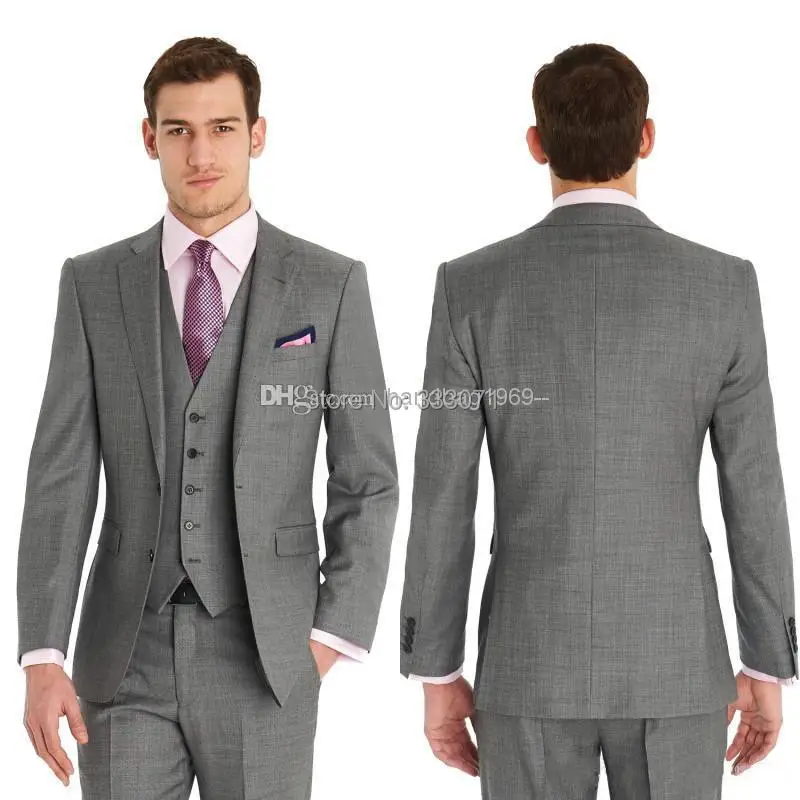 Изготовленный На Заказ тонкий крой две кнопки светло серый смокинг жениха тупым