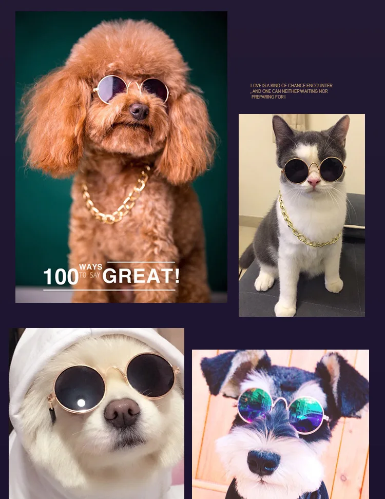 Щенок маленькие собаки кошка солнцезащитные очки Pet очки Тедди Забавный головной убор используется для фотосъемки