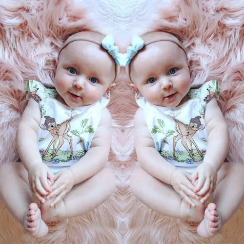 2019 Детский комбинезон с оленем для новорожденных девочек Ползунки оборками