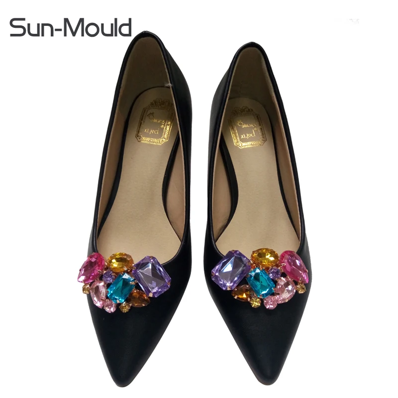 Diy Женская обувь Стразы Цветочная пряжка зажим Свадебная букет украшения