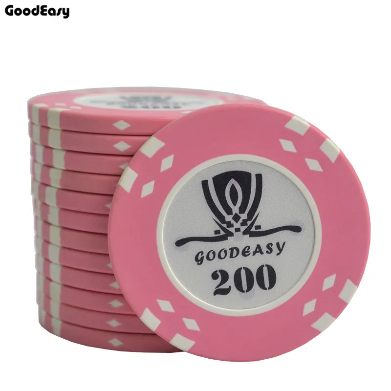 200 25 шт./лот AOM Texas Hold'em покер чип наборы с внутренним железом покер металлические монеты Монте Карло покер глина покер клуб аксессуары - Цвет: 200