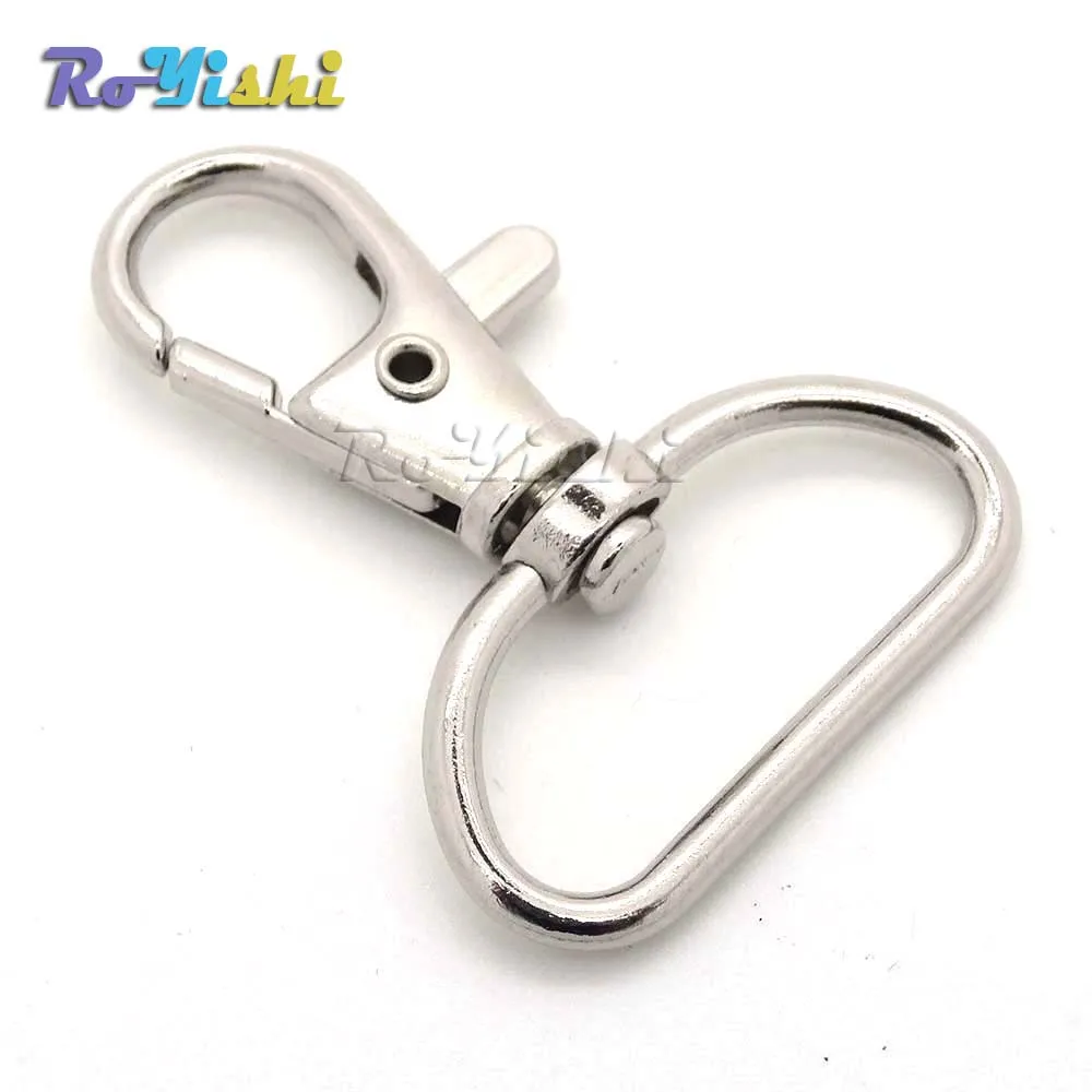 

1000pcs/pack Matel Snap Hooks Rotary Swivel For Backpack Webbing 25.4mm Nickel Plated Lobster Clasps