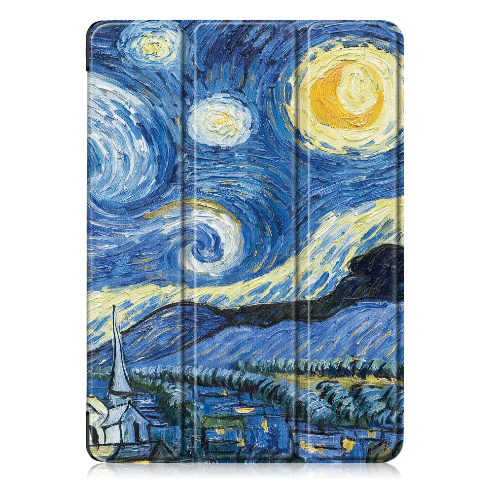 Чехол для планшета для iPad 9,7 дюймов тонкий кожаный чехол-книжка с подставкой для iPad 9,7 дюймов чехол для планшета с принтом Fundas+ стилус