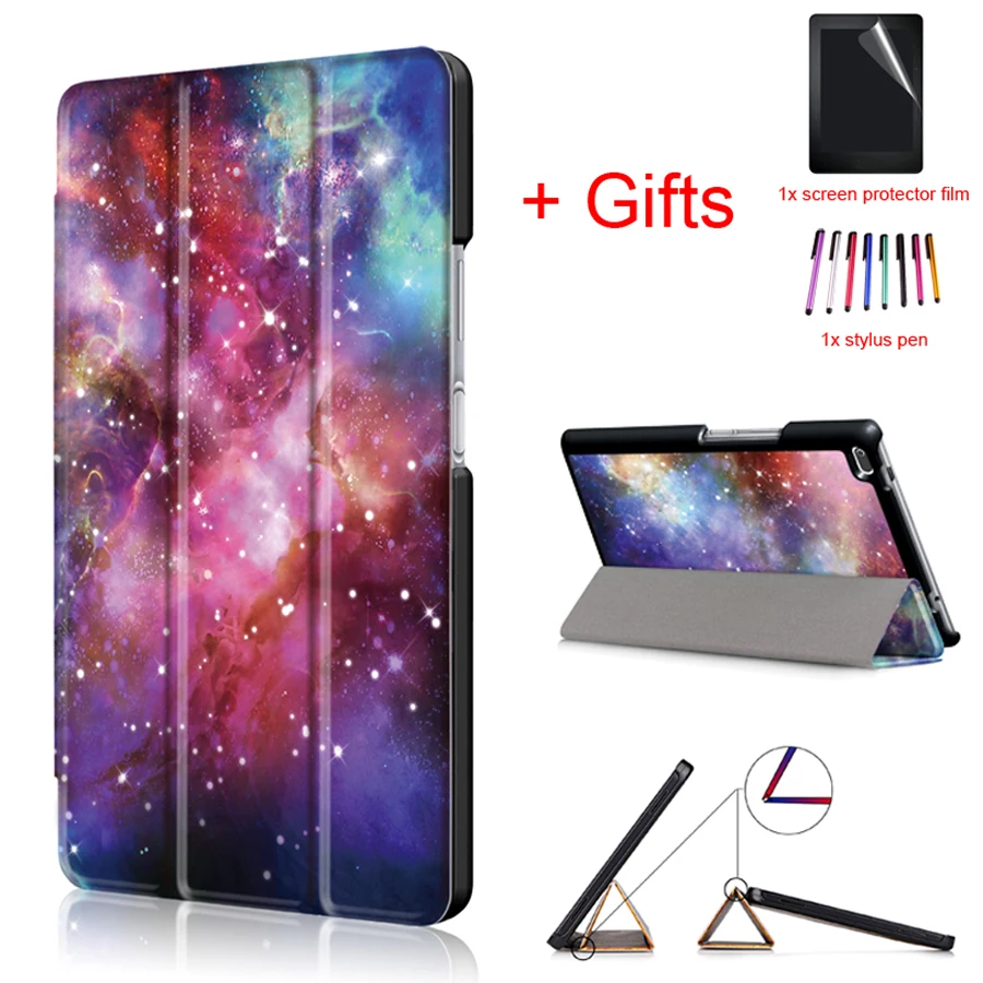 Из искусственной кожи чехол Чехол для lenovo Tab4 Tab 4, 8 TB-8504x TB-8504F TB-8504N TOUCHBeauty TB-850 4, 8 дюймов планшет Funda Чехол-книжка на магните чехол+ Защитная пленка на экран+ подставка для ручек